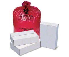 Red Biohazard Bag, Printed, 38" x 45", 1.2mil
