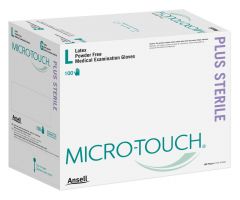 Sterile Micro-Touch Plus Powder-Free Latex Exam Gloves, Size L