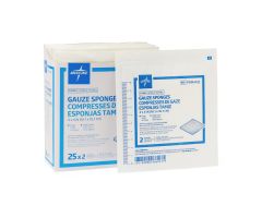 Woven Sterile  Gauze Sponges, 12-Ply, 4" x 4", 2/Pack