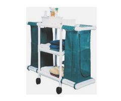 MRI Series 300 PVC Maid Cart, 2 Shelves(20"x25"), 2 Collection Bags, Heavy Duty 5" Casters, w/ Cover (color choice)
