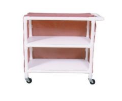 MRI PVC 2 Shelf Linen Cart (25" x 20") w/ Mesh or Solid Vinyl Cover, Color Choice-Height w/casters 37" x 25" W x 20" Deep
