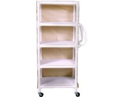 MRI PVC 4 Shelf Mini Linen Cart (20"x25") w/ Mesh or Solid Vinyl Cover