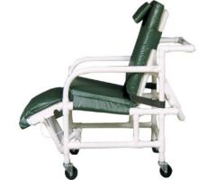 MRI PVC Standard 3-Position Reclining Geri Chair(18"internal width) Fits Most Average Height w/Elevated Legrest & Footrest, casters