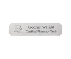 Silver/Black Name Badge w/ Engraved Rx