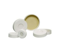 Polypropylene Hole Caps with Bonded Septa, White, 28-400 Neck Finish