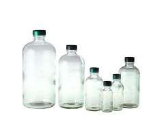 Boston Round Bottle, Pulp / Vinyl Cap, Clear, 1 oz.