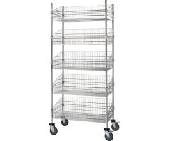 Quantum Medical Mobile 5 Post Basket Units - Chrome Qtm Wrc74-Bsk1836C-5