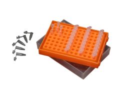 Rack, PCR, 96x0.2mL, with lid, rainbow pack, 5/pk