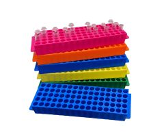 Tube Rack, fraction collector type, 80 x 1.5mL/2mL, orange, pack of 5