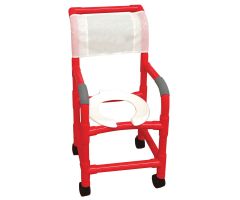 RED Shower chair small adult or pediatric needs twin casters open front seat
