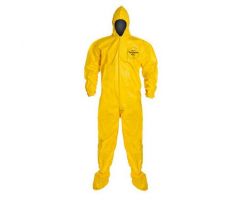 Tychem 2000 Coverall with Hood and Socks / Boots, Yellow, Size 4XL, Berry Compliant