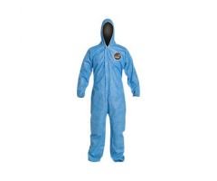 ProShield 10 Zipper Front Coverall with Hood, Elastic Wrist and Ankle, Storm Flap, Blue, Size 5XL, Bulk Packed