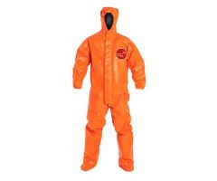 Tychem 6000FR Coverall with Hood and Socks, Orange, Size 4XL, Bulk Packed