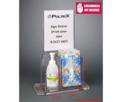 Respiratory Hygiene Station H, Countertop Base, RHS CT Kit, Sign Sleeve