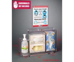Locking Respiratory Hygiene Station S, 3STL Steel Stand, Sign Sleeve RESPS-CT-DCL