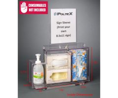 Locking Respiratory Hygiene Station S, Countertop Base, RHS CT Kit, Sign Sleeve