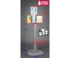 Respiratory Hygiene Station U, 3STL Steel Stand, Decal Sign
