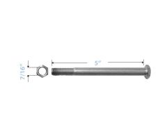 Rear Axle & Nut for MRI Chair, 7/16 Axle" for 18" and 20"
