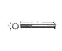 Rear Axle & Nut for MRI chair, 5/8 axle" for 22", 24" and 26"