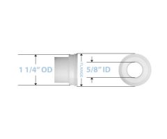 Plastic Bearing, 5/8" ID x 1 1/4" and 1 1/16" OD, for Rear Wheel on 24" and 26" HD Stainless Steel Chairs