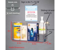 Sanitizing Station-4 Position, Riser, Padlock,Wall Mount
