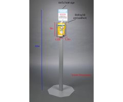 Sanitizing Station-1 Position, Riser, Padlock, 2STL, 2STL Kit