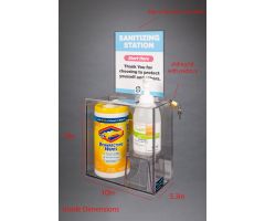 Sanitizing Station-2 Position, Riser, Padlock,Wall Mount