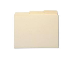 100% Recycled Assorted 1/3 One-Ply Top-Tab Letter-Sized Manila File Folders