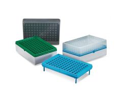 Rack and Box with 12 Strips of 8 Tubes, Nonsterile, Blue