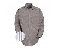 Unisex 65% Polyester/35% Cotton Long Sleeved Work Shirt, White Stripe/SP10CWM