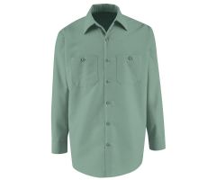 Long-Sleeve Industrial Work Shirt, Men's, Light Green, Size 2XL