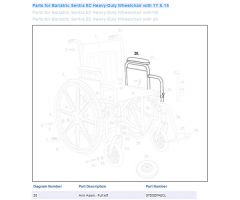 Wheelchair Arm w Padding Full Length Left