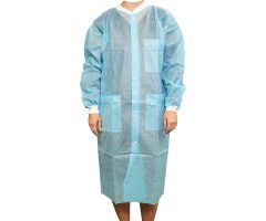 Lab Coat, Polypropylene, Disposable, Blue, Size S