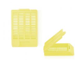 CASSETTE, EMBED, HINGE, W/LID, YELLOW, 500/BX
