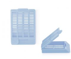 CASSETTE, EMBED, HINGE, W/LID, LT BLU, 500/BX
