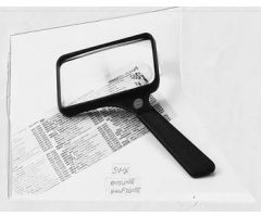 Rectangular 2X Handheld Magnifier with 6X bifocal 4inch x 2inch
