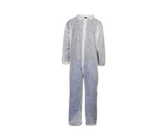 Coveralls with Elastic Cuffs and Ankles, White, Disposable