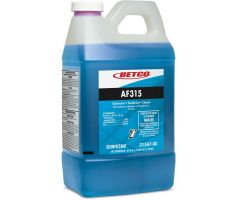 Betco AF315 Disinfectant - 4/Case, 2 Liter Bottle - Citrus Floral, Turquoise - 3154700
