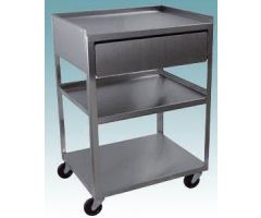 Stainless Steel Carts - 3 Shelf Cart with Drawer