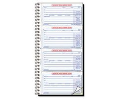 2-Part Carbonless Spiral Bound Message Book, 4 Messages / Page, 600/Book, Message Size 5" x 2-3/4"