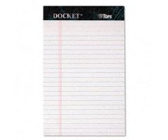 Docket Ruled Perforated Pads, Narrow Rule, White, 50 Sheets, 5"x 8"