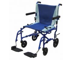 Transport Chair 19" Aluminum Blue Frame Blue Upholstery