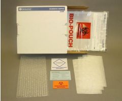 Category B Ambient IATA Transport System For Blood and Urine Specimens with Large 95kPa Bag and 3 Aqui-Pak Segmented Absorbent Pouches, Holds Up To 18 Tubes