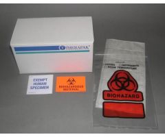 Exempt Human Specimen Ambient Transport System with Medium Transport Box, Specimen Transport Bag, Aqui-Pak Segmented Absorbent Pouch, EHS Label and Biohazard Label, Holds Up To 6 Tubes
