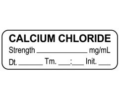 Anesthesia Label, Calcium Chloride mg/mL Date Time Initial, 1-1/2" x 1/2"