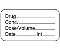 Anesthesia Label, Drug, 1-5/8" x 7/8"