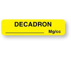 Anesthesia Label, Decadron mg/cc, 1-1/4" x 5/16"