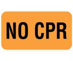 NO CPR, Communication Label, 1-5/8" x 7/8"