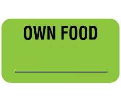 OWN FOOD, Communication Label, 1-5/8" x 7/8"