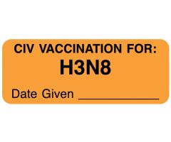 VAC CIV H3N8 Label, 2-1/4" x 7/8"